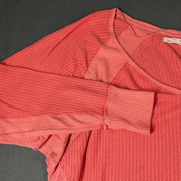 Free People We the Free Medium Pink Santa Clara Thermal Top Long Sleeve Pullover - Picture 6 of 9